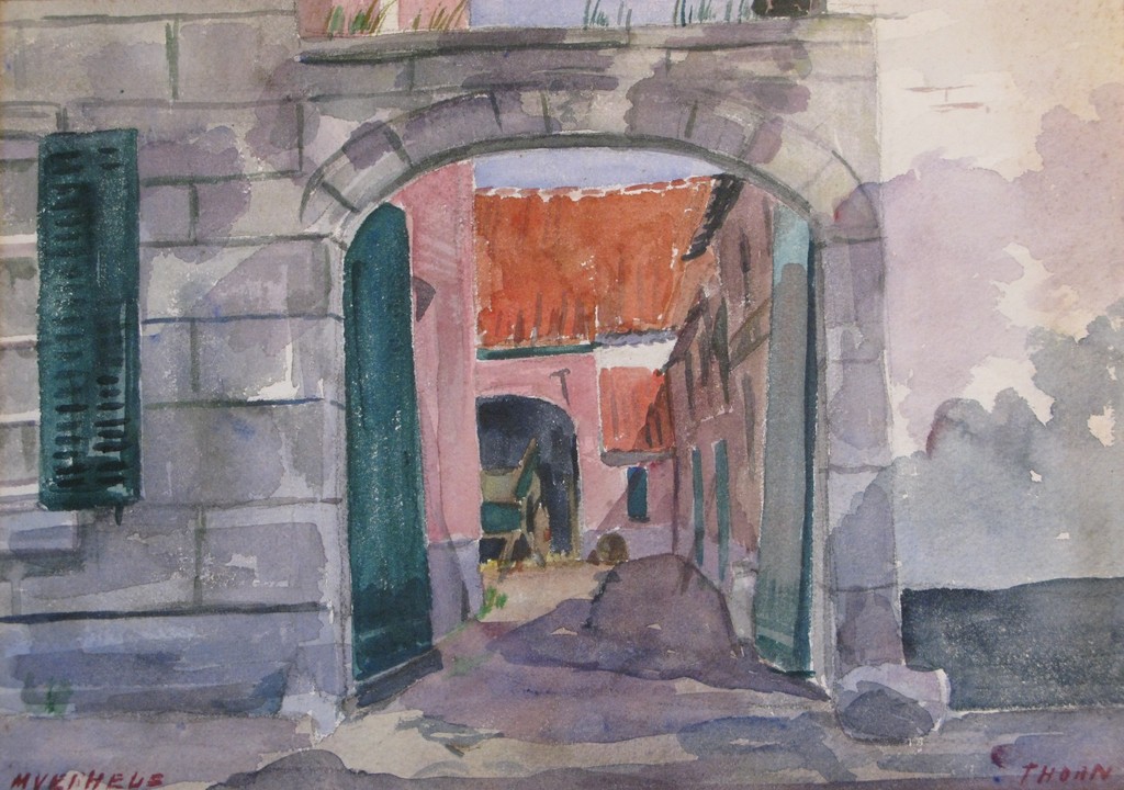 Margaretha Christina VERHEUS (1905-1990)-Aquarel-doorkijkje in Thorn kopen? Bied vanaf 1!