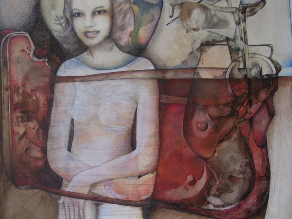 Meesterlijk gedetailleerd groot Aquarel "Rindana" van Georg Hadeler (1939-)  kopen? Bied vanaf 1!