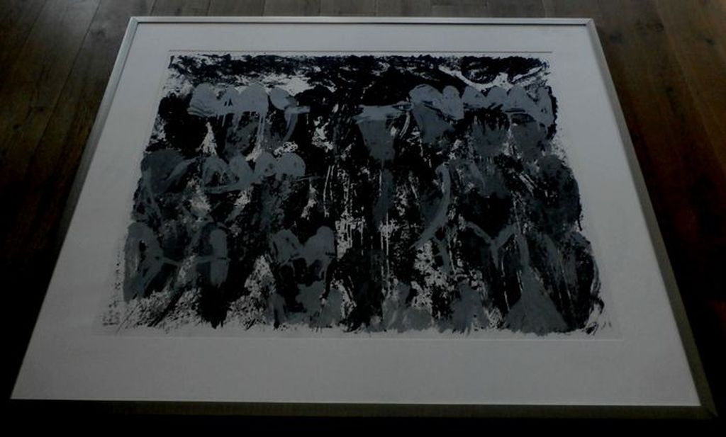 Jan Cremer - zeefdruk: Blacks (zwarte tulpen) - zeer groot-- 1991- ingelijst kopen? Bied vanaf 850!