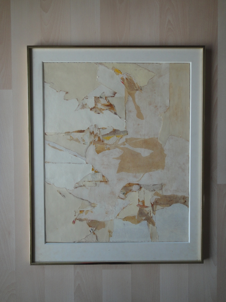 Gerard Brussee, collage , 'collage in beige'/'Verschuivingen 2' kopen? Bied vanaf 50!