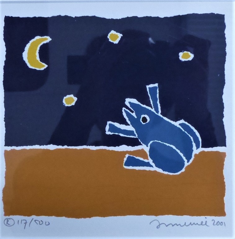 Hans Innemee,Zeefdruk op papier, Ingelijst,Handgesigneerd,Titel Frog. kopen? Bied vanaf 50!