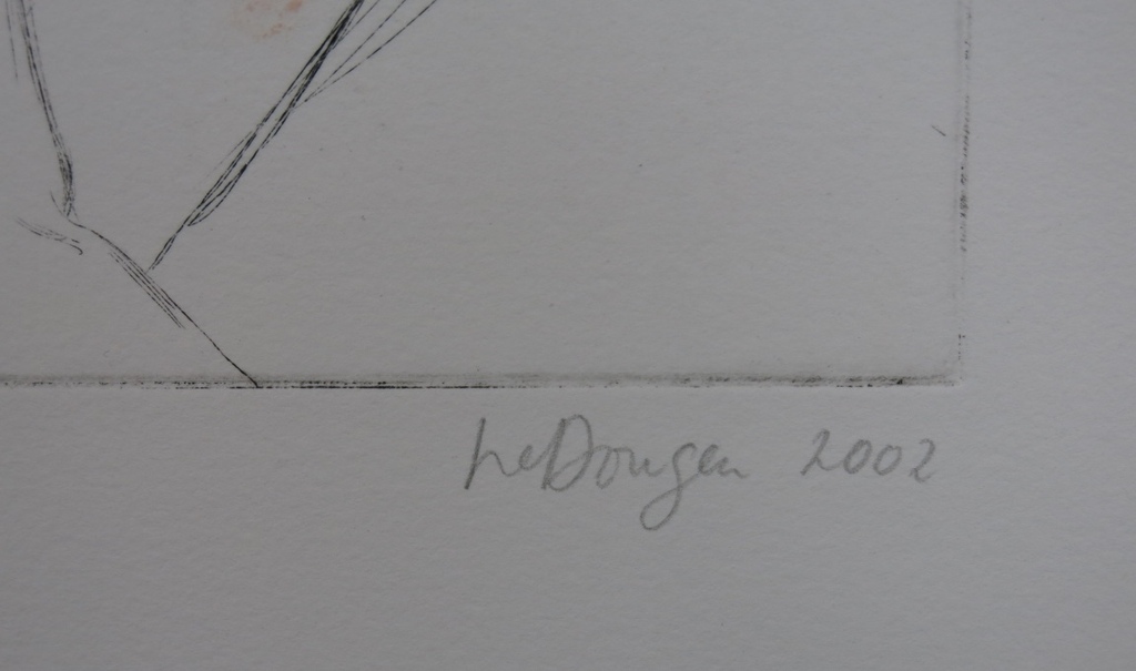 Iris van Dongen: Handgekleurde ets en collage, Wit kopen? Bied vanaf 20!