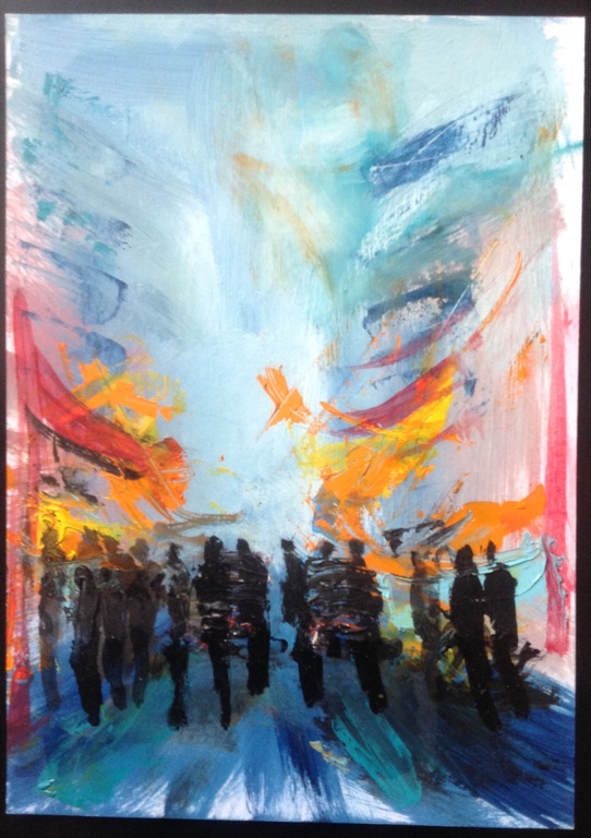 Raffin, 2x gemengde techniek op papier, Printemps & Un jour une rue kopen? Bied vanaf 49!