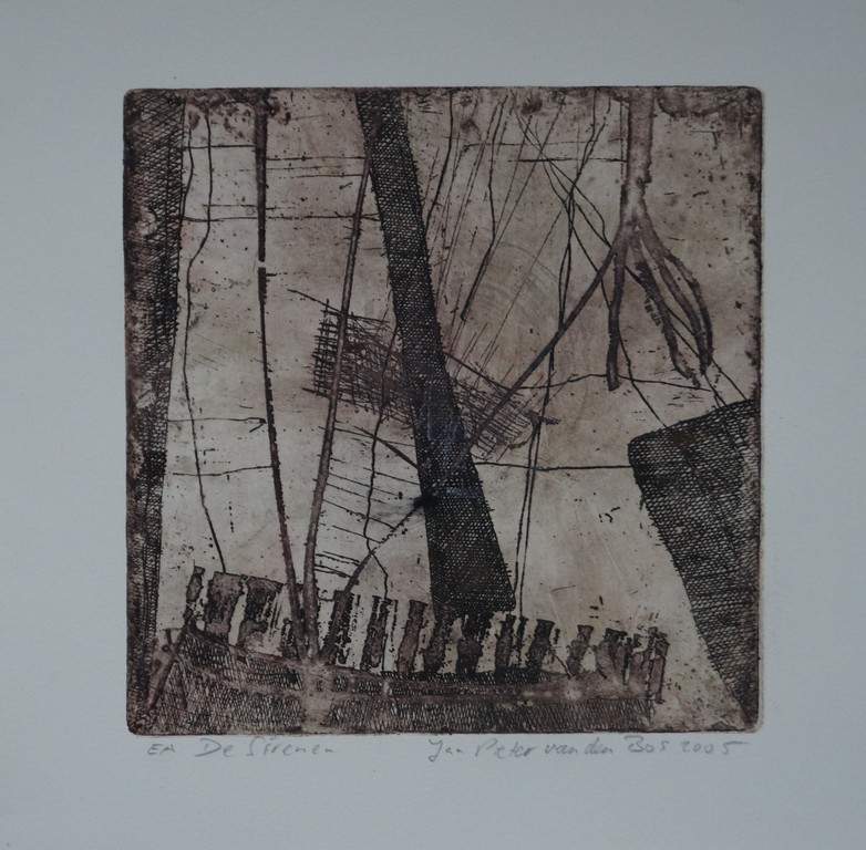 Jan Pieter van den Bos - gesigneerde ets - De Sirenen kopen? Bied vanaf 15!
