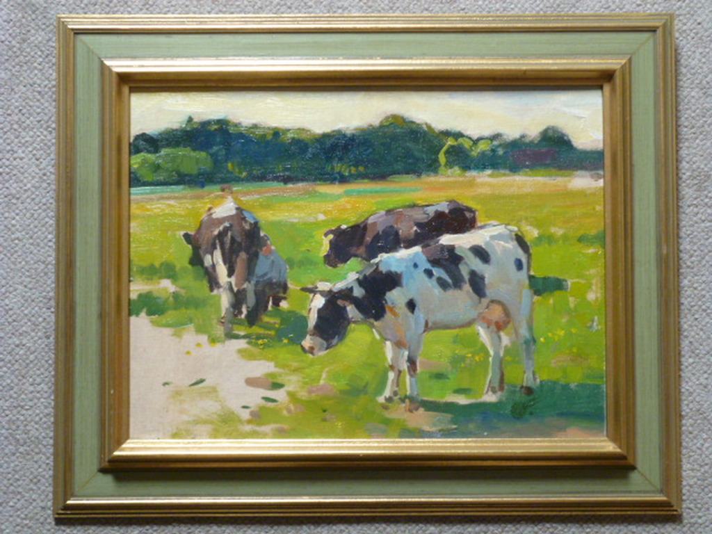 Jaap Hiddink - olieverf - Melktijd kopen? Bied vanaf 185!