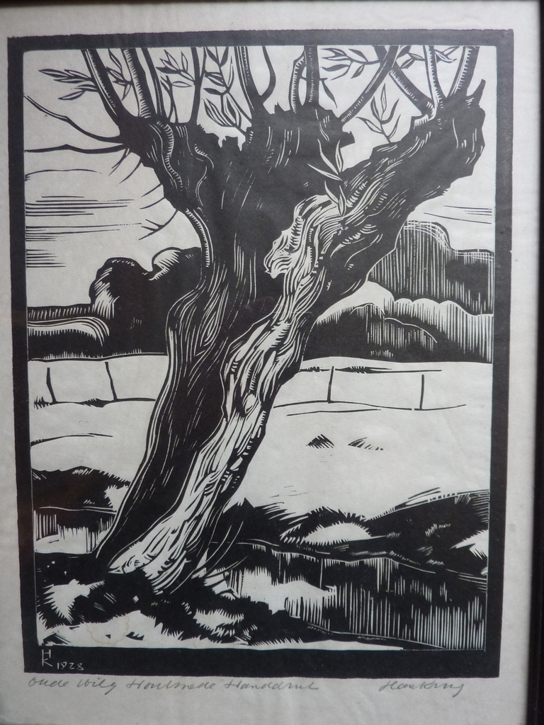 Han Krug houtsnede Oude Wilg 1928 verkocht voor € 35!