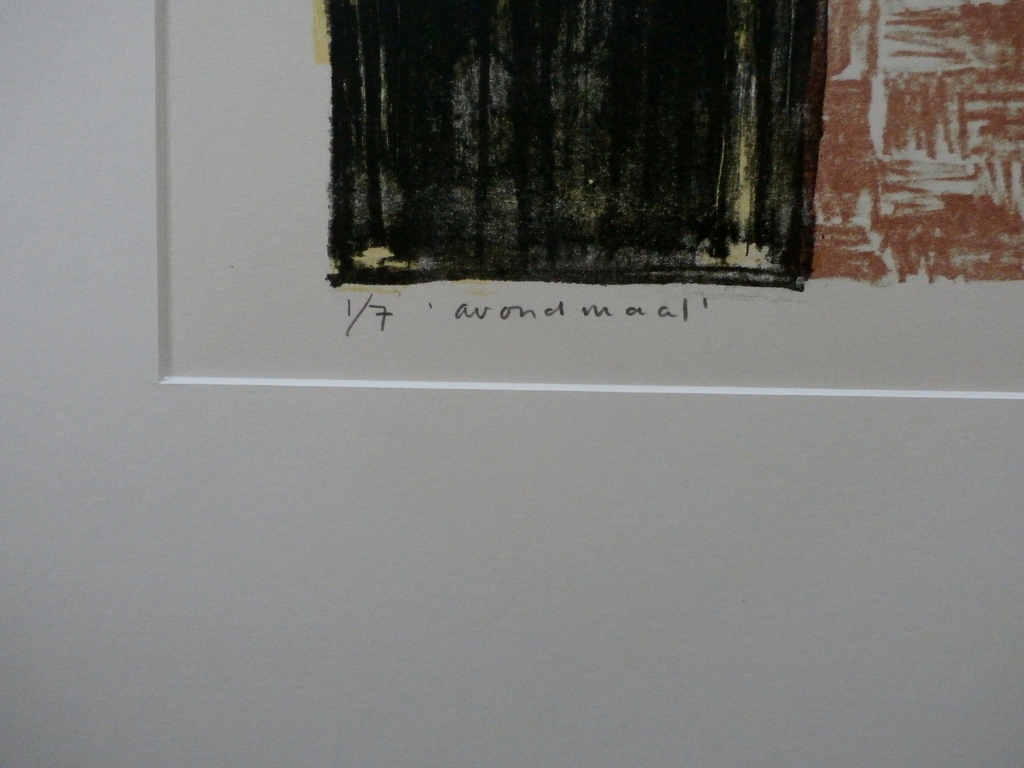 Carla Dekker - zeefdruk: avondmaal - 1999 - oplage: 7 stuks kopen? Bied vanaf 30!