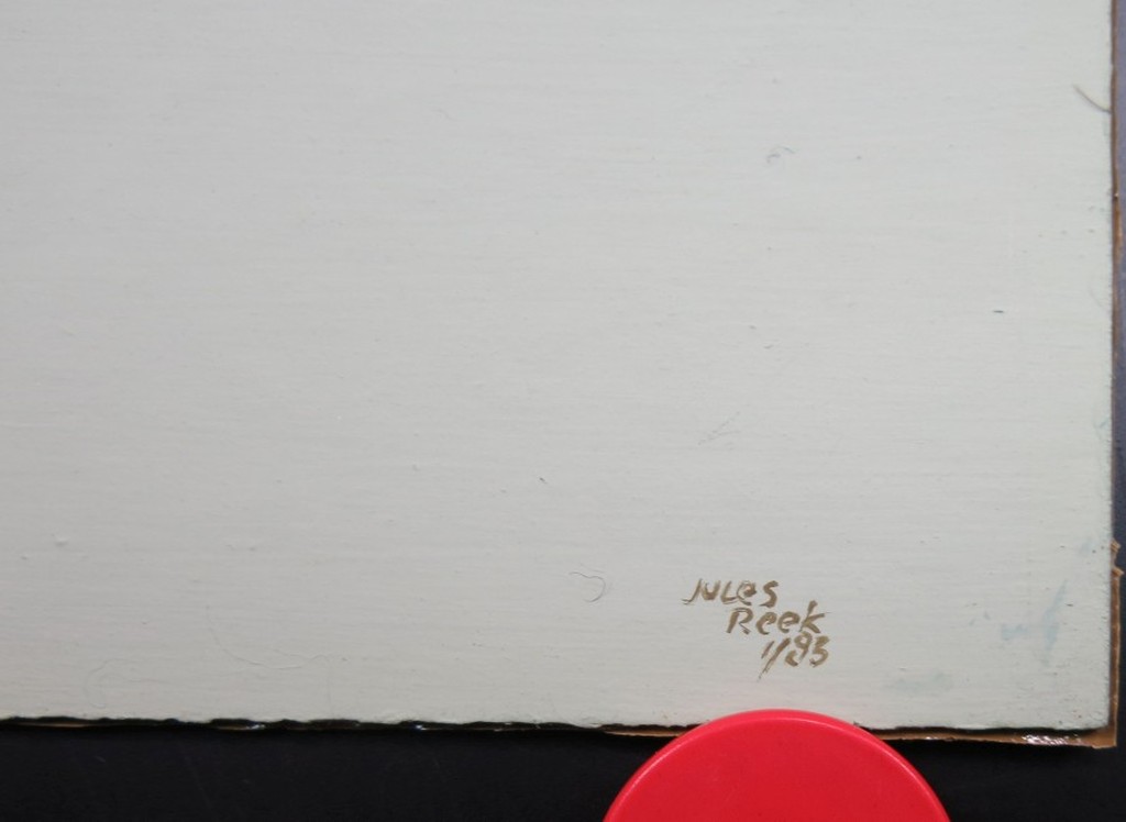 Jules Reek: Acryl op board, Meisje bij hek kopen? Bied vanaf 1!