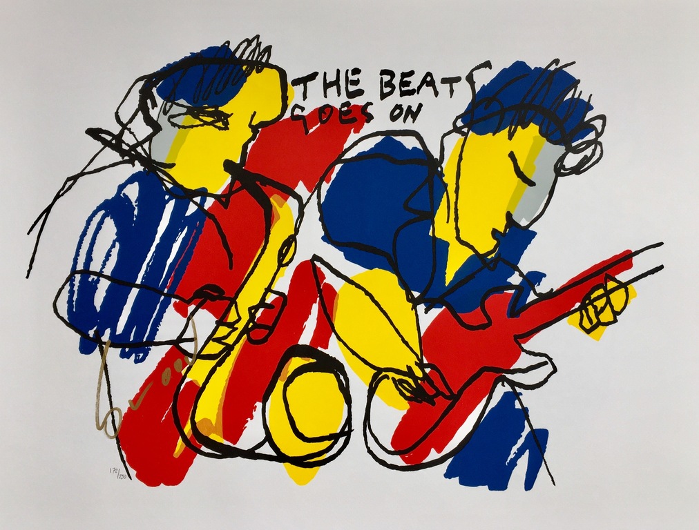 Herman Brood - Originele Handgesigneerde Zeefdruk: " The Beat Goes On 2" verkocht voor € 225!