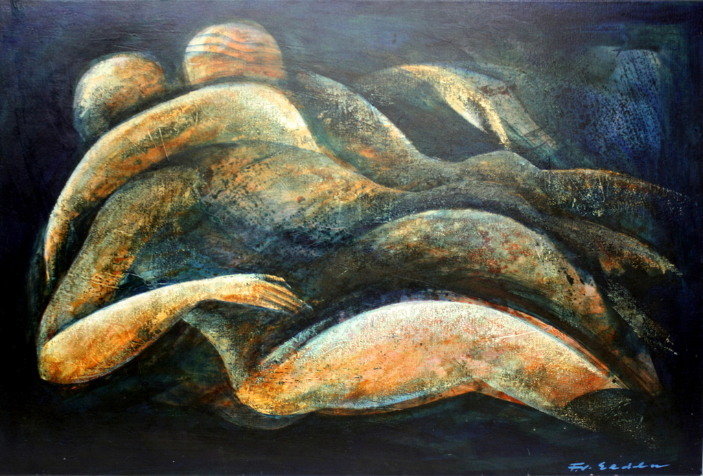 Frits van Eeden (Tilburg 1944- Together / Samen (1981) 150 x 100 verkocht voor € 1400!