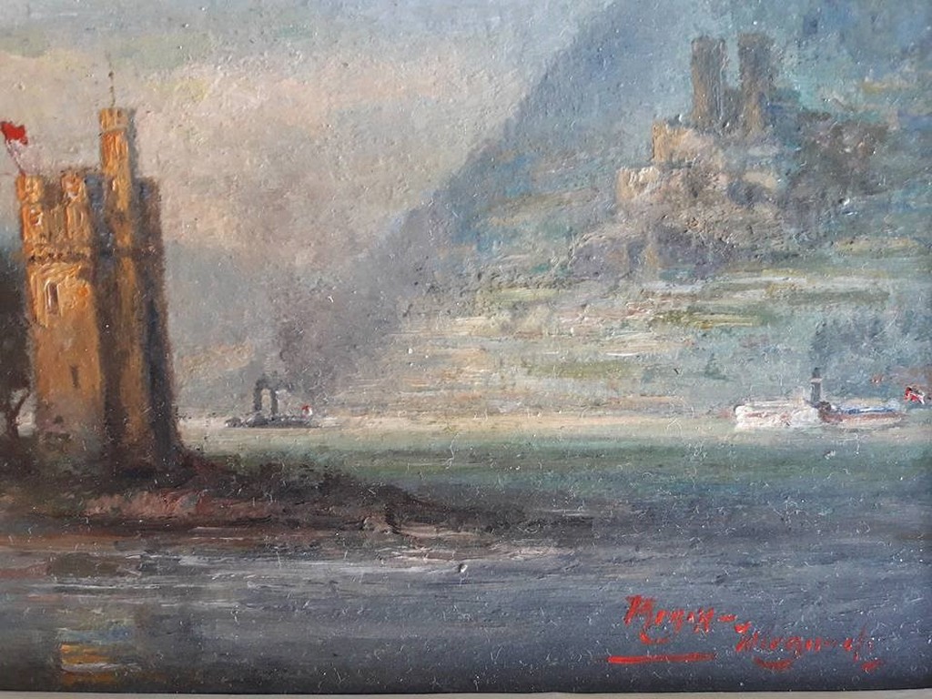 Rolf Dieter Meyer-Wiegand (1929-2006) - Kasteel aan rivier. kopen? Bied vanaf 199!