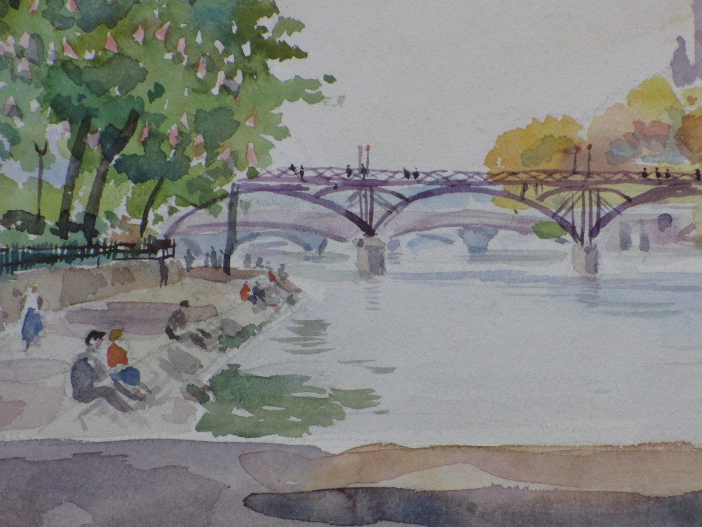 Han Krug, Aan de Seine in Parijs, Aquarel 1956 kopen? Bied vanaf 1!