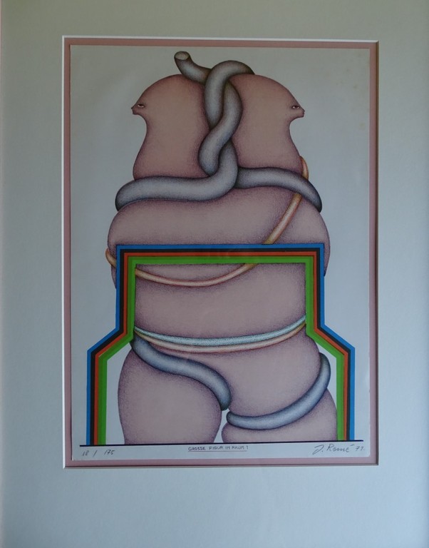 Jörg Remé, Litho, Grosse Figur im Raum, 1971, ingelijst kopen? Bied vanaf 35!