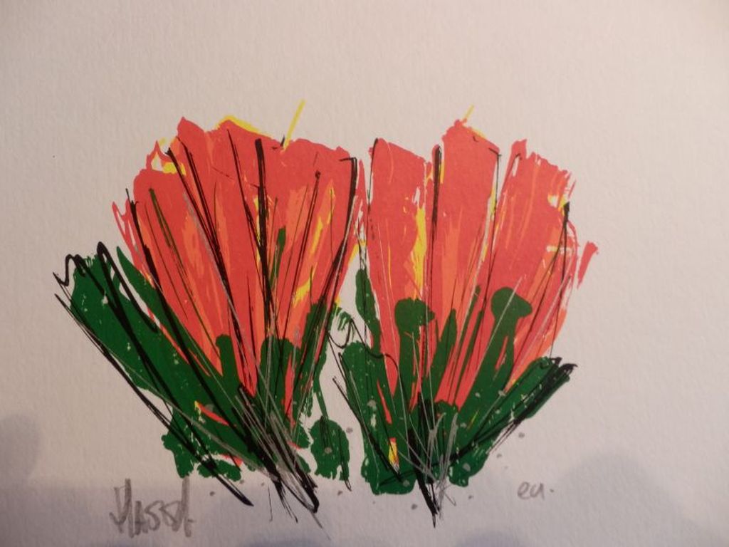 AD van Hassel  Zeefdruk  Handgesigneerd  TULPEN ROOD kopen? Bied vanaf 1!