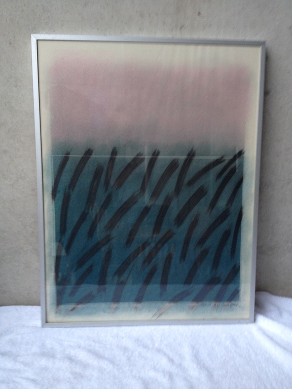 Gerda Boonk - Pastel/grafiet (50 x 65 cm) 1980 - Blauw 3 kopen? Bied vanaf 1!