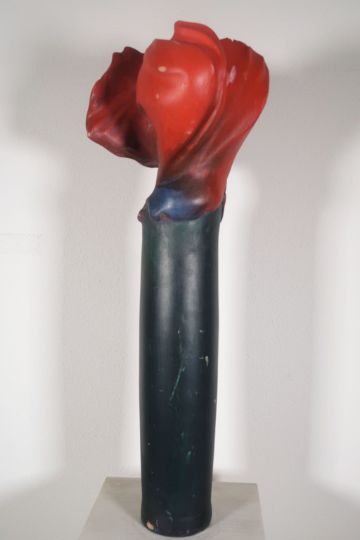 Peter van de Locht: Houten beeld, Bloem verkocht voor € 110!