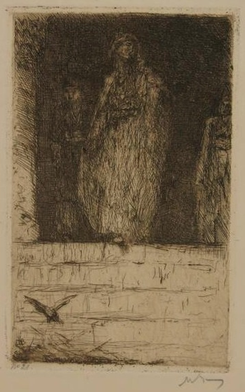 Marius Bauer: Ets, Oosterse Vrouw verkocht voor € 50!