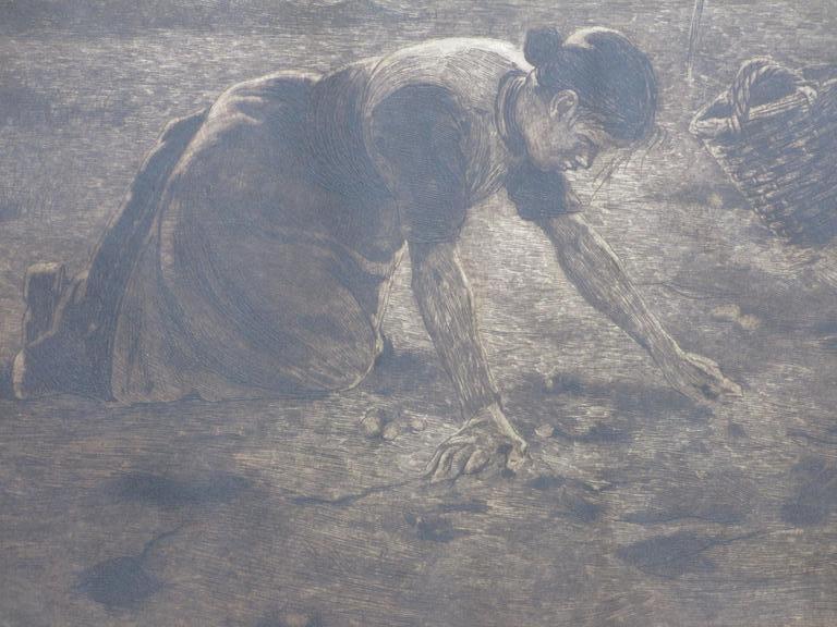 Willem Witsen, Geknielde aardappelrooister, Ets/aquatint 1908-1909 kopen? Bied vanaf 275!