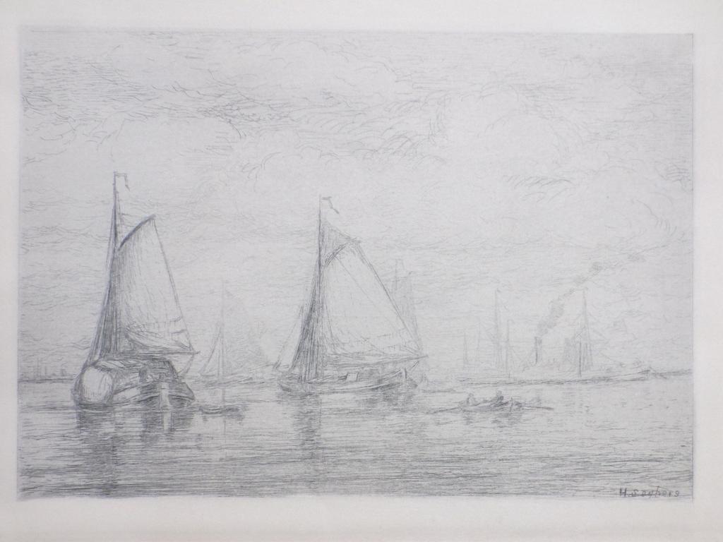 Seghers, Schepen op de rivier, Ets kopen? Bied vanaf 1!