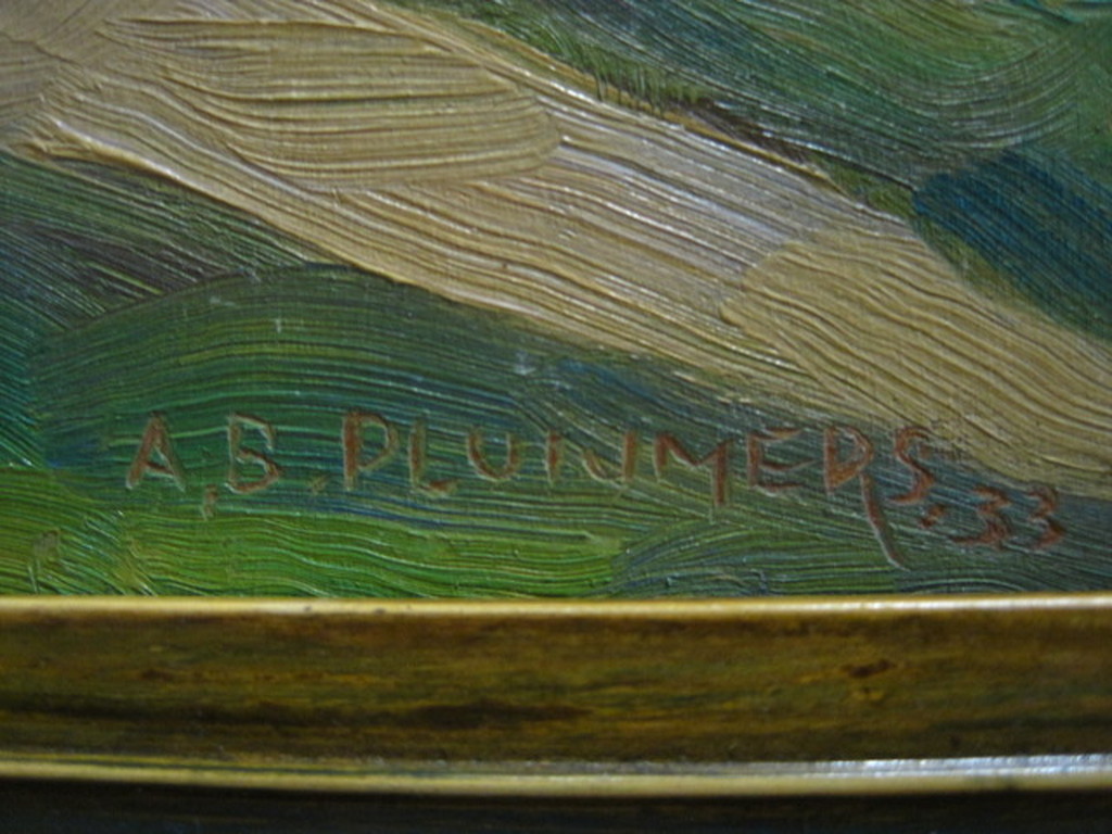 Toon Pluijmers 1910-1967 olieverf "landschap bij Leerdam" omstreeks 1930 kopen? Bied vanaf 1!