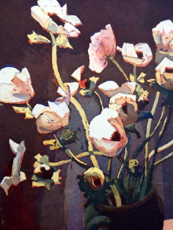 Marcel Schellekens, kleurets, Anemonen in vaas, ingelijst kopen? Bied vanaf 225!