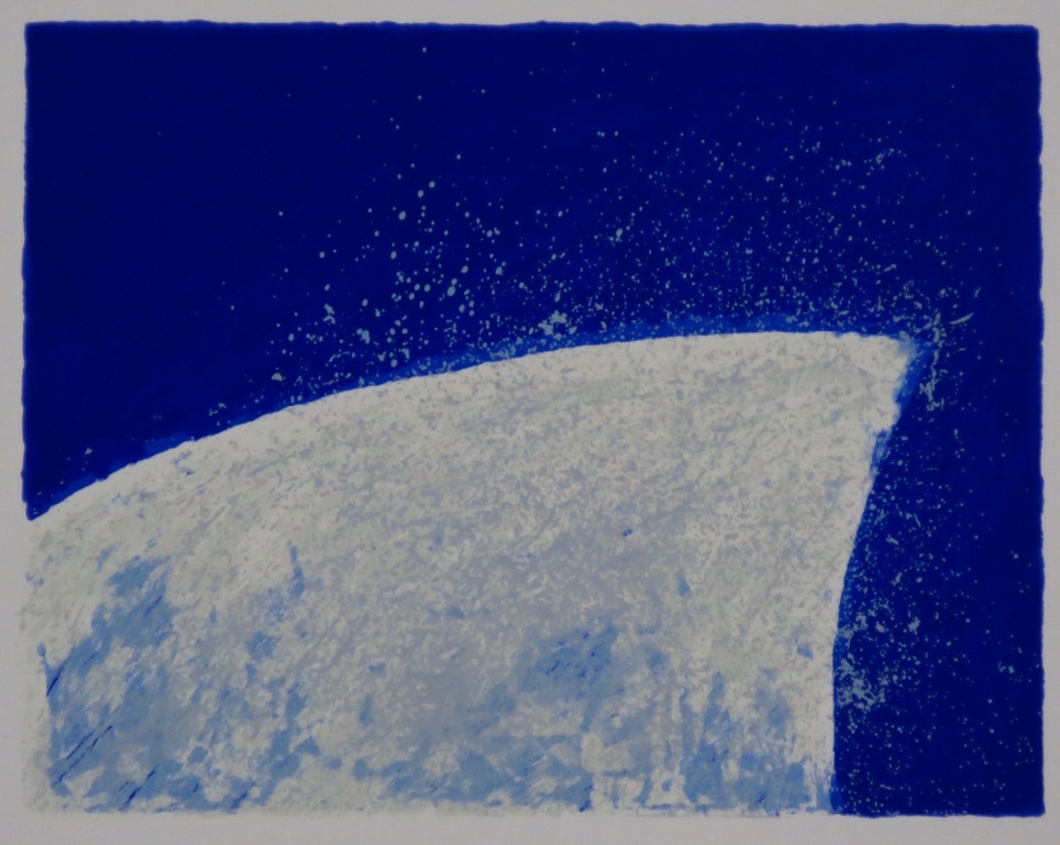 Jan van den Berg: Zeefdruk, Abstract blauw kopen? Bied vanaf 20!