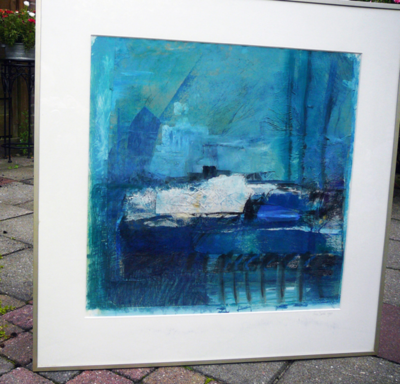 Anja Serlie: Abstract naar havengezicht -1990- kopen? Bied vanaf 75!