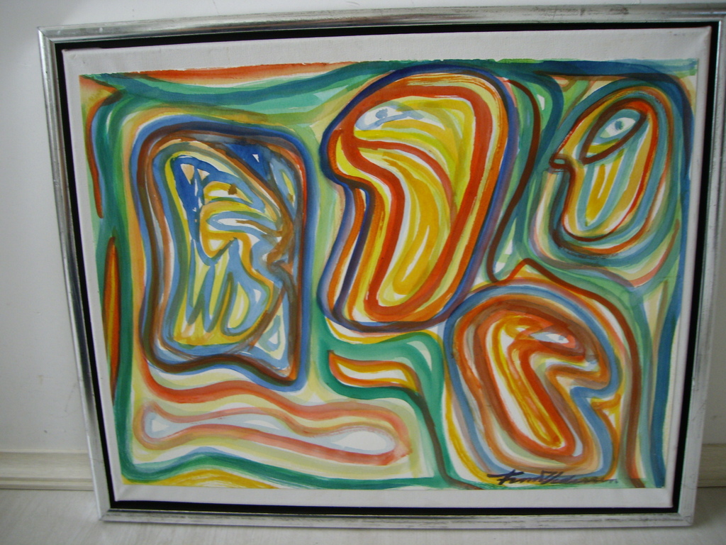 Finn Pedersen origineel aquarel schilderij verkocht voor € 350!