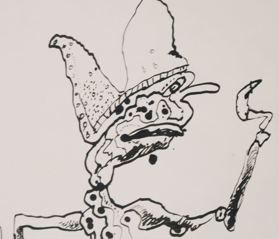 Rik van Iersel: Inkttekening, Fantasiefiguur met kroon kopen? Bied vanaf 80!