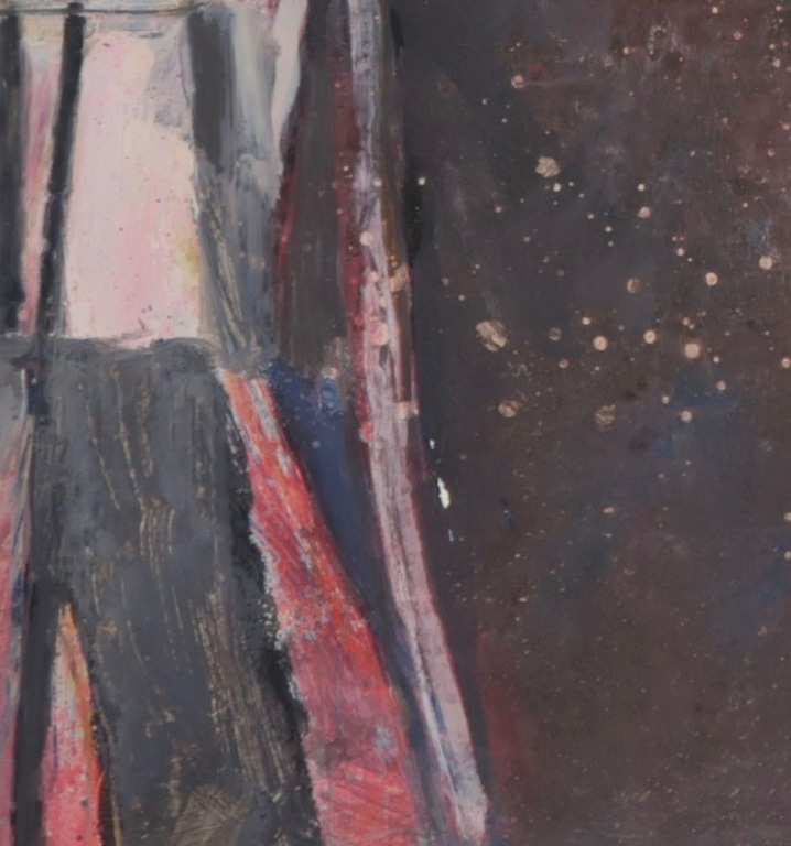 Louis Derijks - Louis Derijks: Gouache, Roze figuur - Ingelijst kopen? Bied vanaf 40!