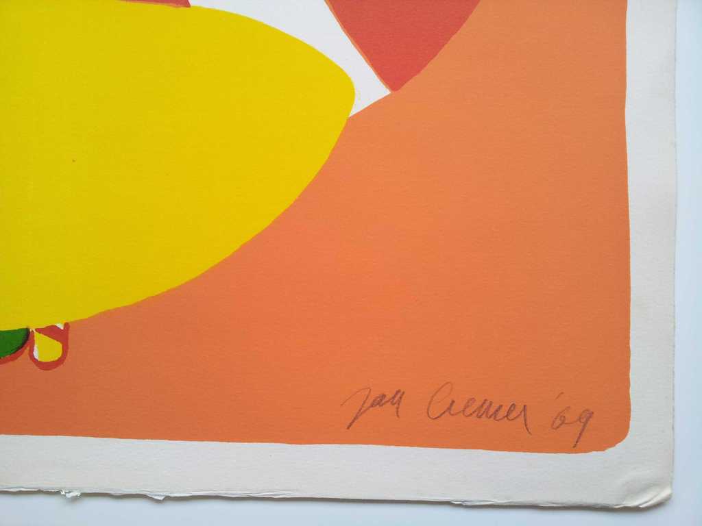 Jan Cremer: kleurenlitho, Hot Dog USA (1969), gesigneerd kopen? Bied vanaf 500!