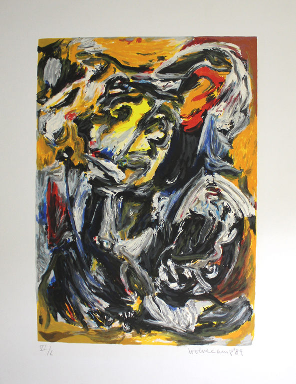 Wolvecamp Theo - Handgesigneerde zeefdruk - Abstracte compositie - VI / L ex. kopen? Bied vanaf 225!
