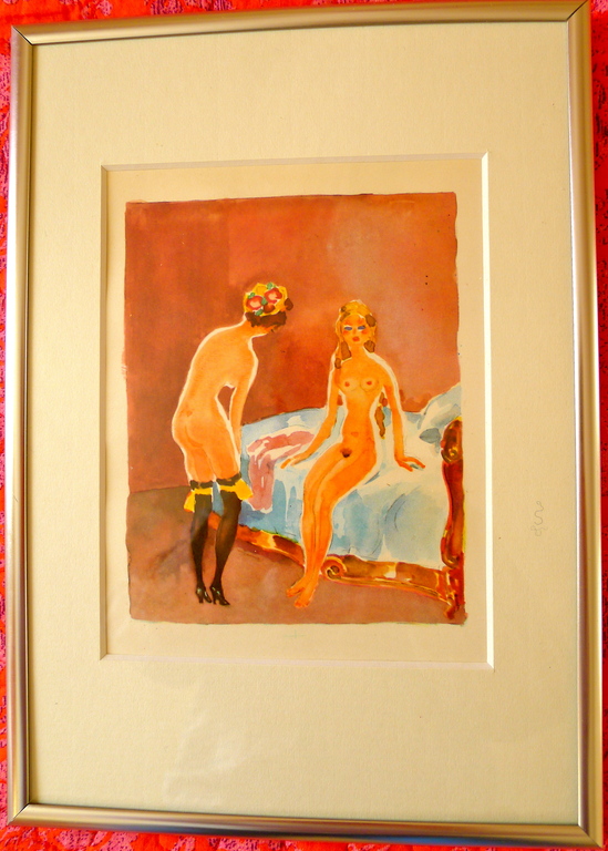 Kees van Dongen,ingelijste neogravure  uit  verkocht voor € 60!