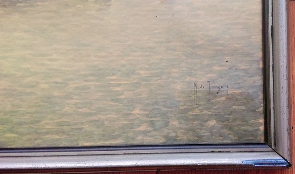 Bedrijvigheid in de Rotterdamse haven - gemengde techniek - gesigneerd - 1940 kopen? Bied vanaf 300!