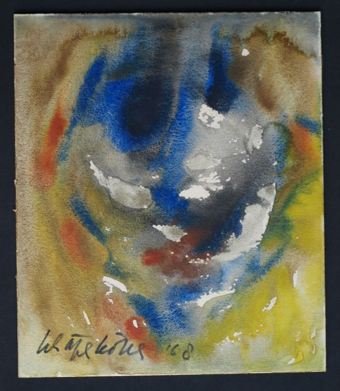 Gerard Schäperkötter : Gouache, Compositie - gesigneerd & ingelijst – 1968 kopen? Bied vanaf 50!
