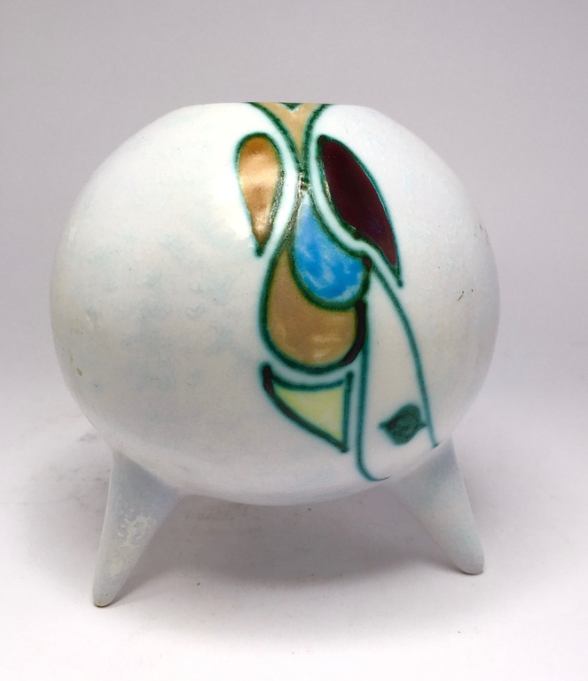 Ongespecificeerd - Plateelbakkerij Jumbo - Vaas met stilistisch floraal decor 'Retina' 1957 Gouda kopen? Bied vanaf 29!