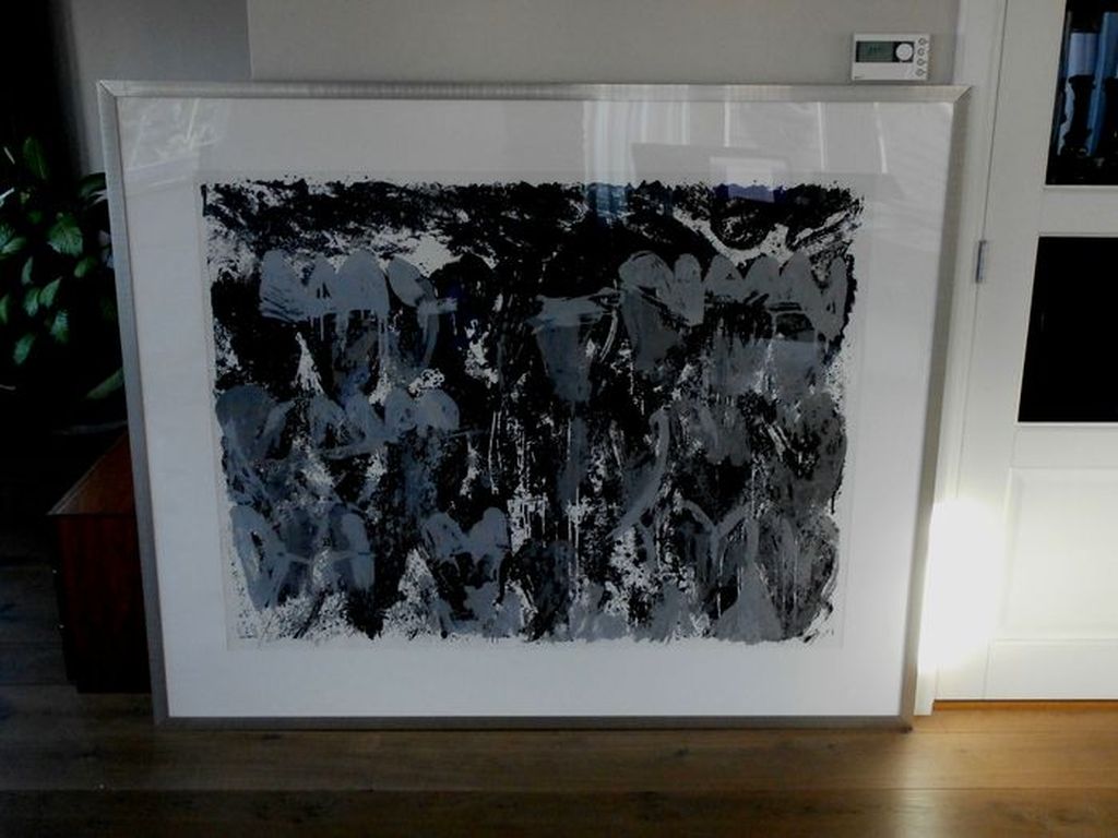 Jan Cremer - zeefdruk: Blacks (zwarte tulpen) - zeer groot-- 1991- ingelijst kopen? Bied vanaf 850!