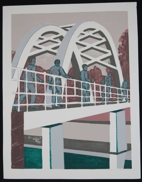 Hans Ebeling Koning: Zeefdruk, Brug (rechts) kopen? Bied vanaf 1!