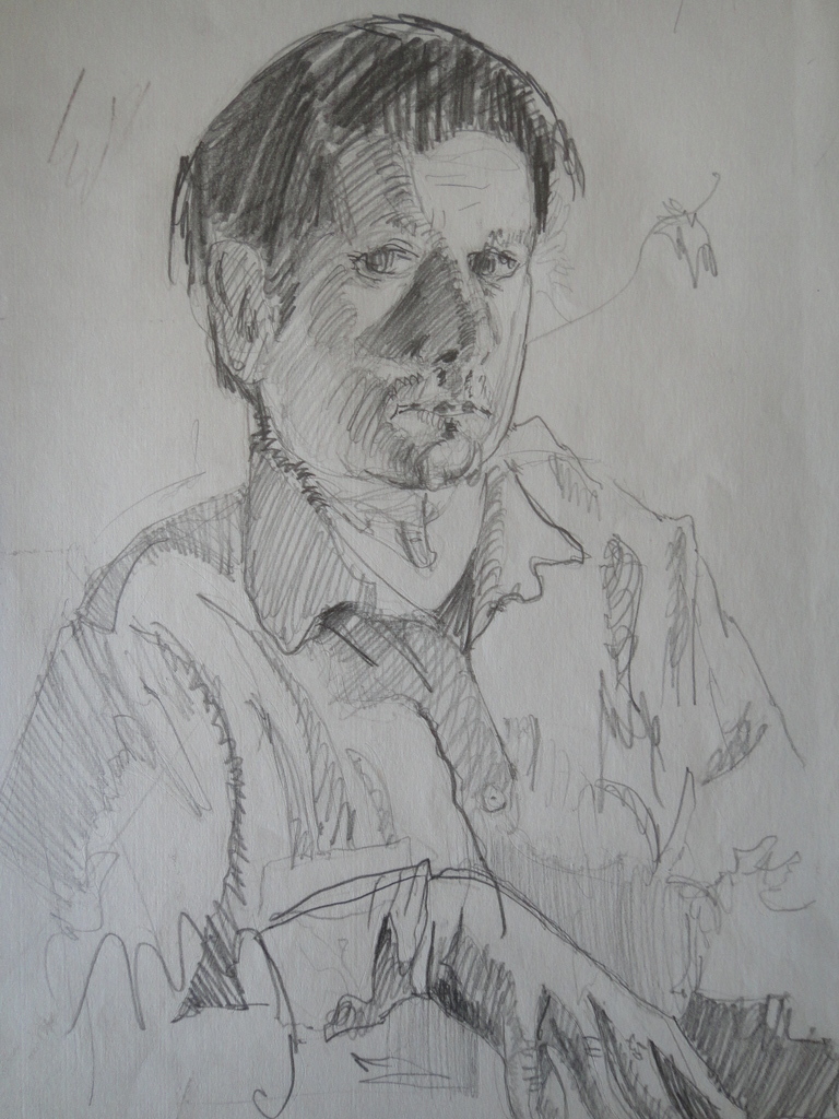 Jan Prins (1956) - tekening - zelfportret (?)  kopen? Bied vanaf 1!