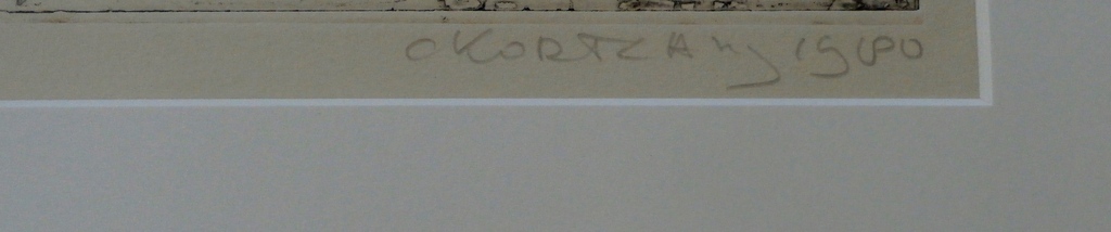 Cees Kortlang - mooi ingelijste ets: Regen über der Bahn - 1980 kopen? Bied vanaf 59!