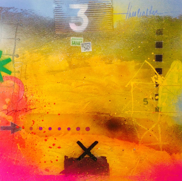 Theo koster, gemengde techniek, yellow house verkocht voor € 80!