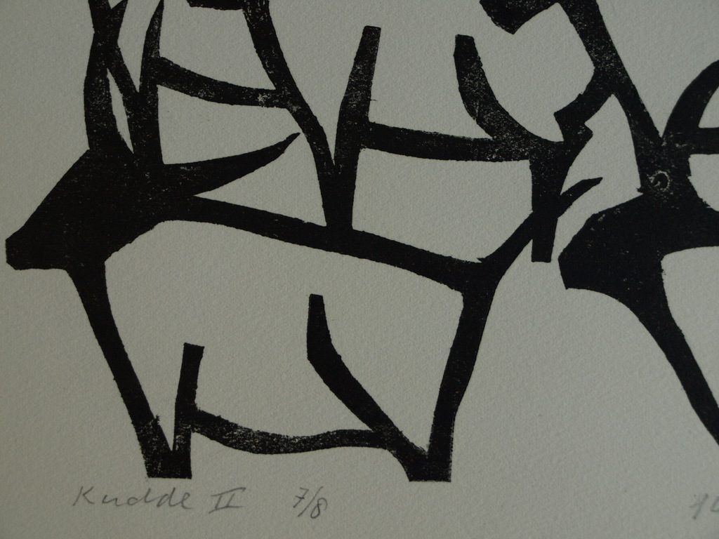 Herman Stammeshaus :  Houtsnede – Kudde II – 1971 – oplage 8 ex. kopen? Bied vanaf 25!