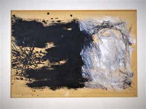 Albert Soons - Zeldzame Albert Soons (1933) "Ibiza periode" Gouache 1961 "Abstract" gesignerd verkocht voor € 1!