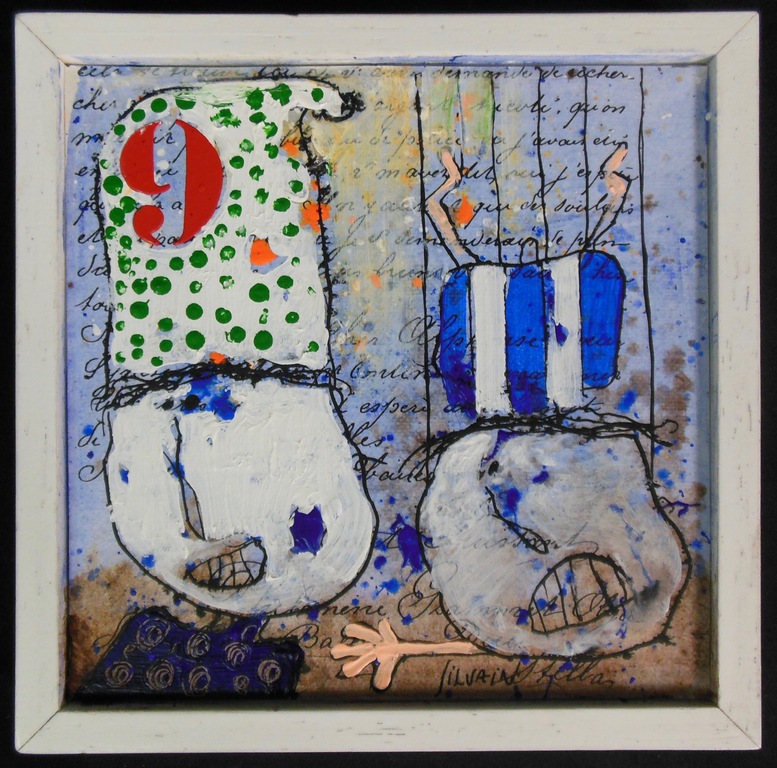 Christian Silvain: Gemengde techniek op doek, 9 - Ingelijst kopen? Bied vanaf 100!