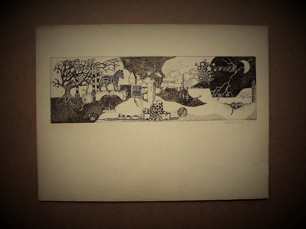 Leuke gedetailleerde 1976 eigen druk "Geboorte Ets" van Saskia Heuer (1956-)  kopen? Bied vanaf 1!