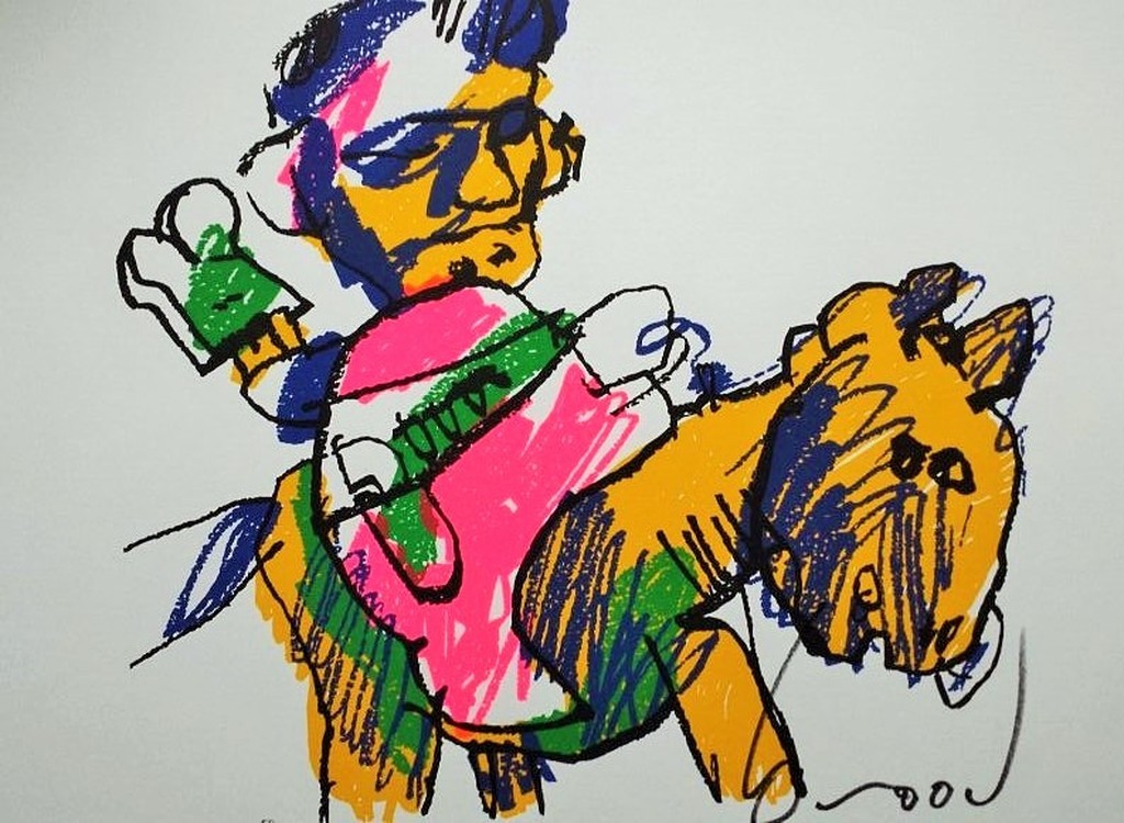 Herman Brood: Zeefdruk "MAN OP PAARD" Geleverd met het HBM certificaat kopen? Bied vanaf 149!