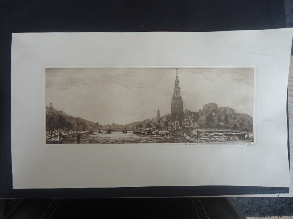 Cornelis Brandenburg ( 1884 - 1954 ) - ets - Oude Schans.  kopen? Bied vanaf 1!