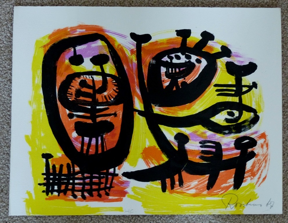 Anton Rooskens - litho: compositie - 1967 - handgesigneerd kopen? Bied vanaf 350!