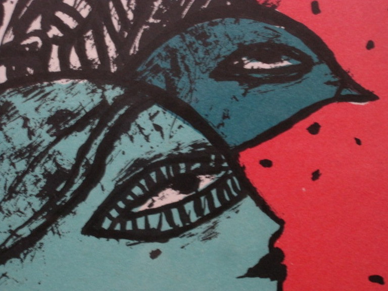 Corneille (1922-2010) COBRA  Litho "Femme au l'Oiseau" handgesigneerd 54/300  kopen? Bied vanaf 1!