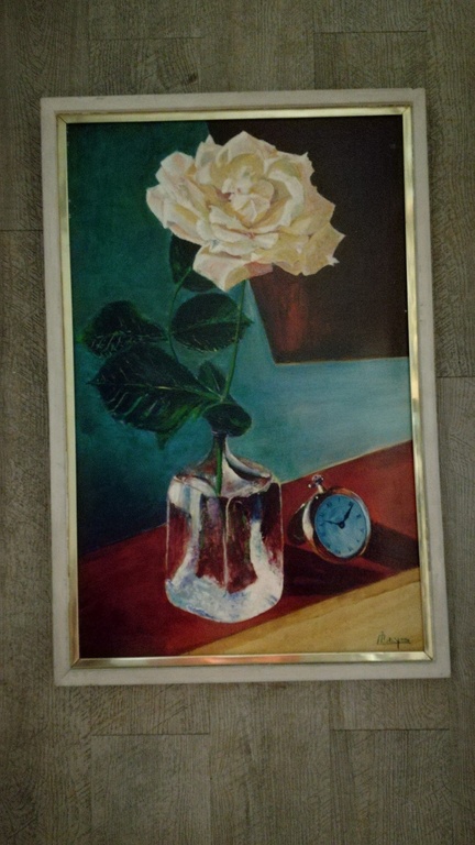 Onbekend kunstenaar, Olieverf op paneel, Roos kopen? Bied vanaf 1!